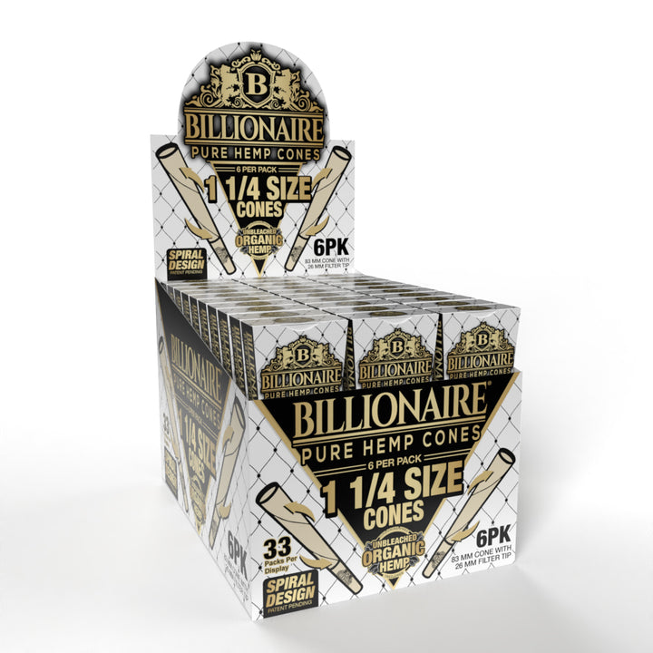 Billionaire Cones® Unbleached Organic - Pre-Rolled Cone - 1-1/4 Size