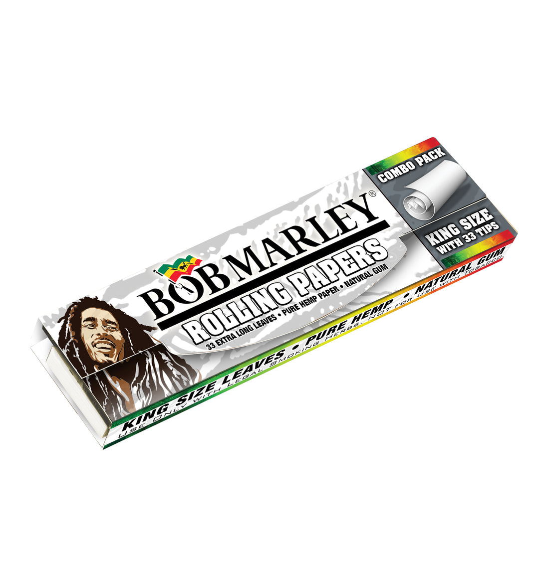 Bob Marley® Ultra Thin Rolling Paper   33 Tips King Size