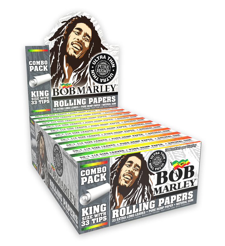 Bob Marley® Ultra Thin Rolling Paper   33 Tips King Size