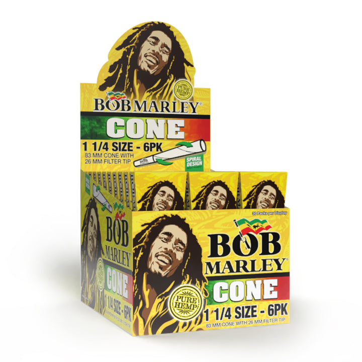 Bob Marley® Pure Hemp - 1 1/4 Size Cones - Pre-Rolled 6PK