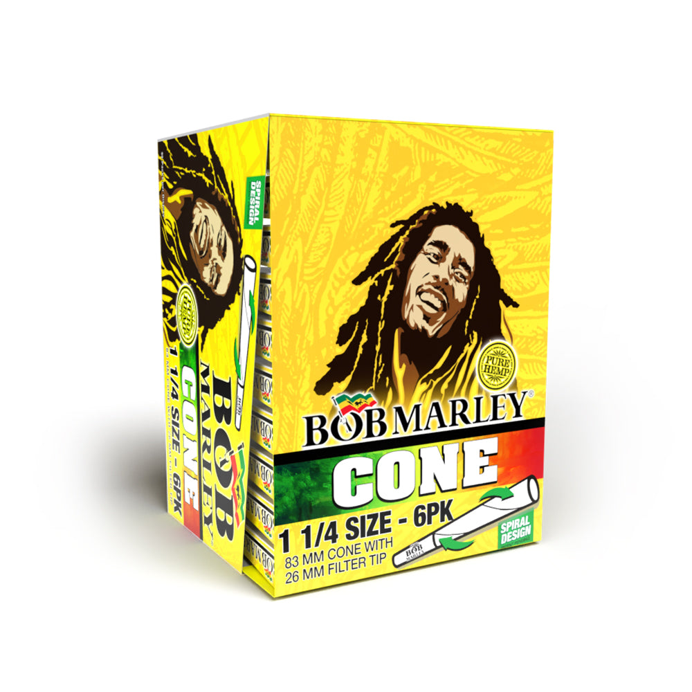 Bob Marley® Pure Hemp - 1 1/4 Size Cones - Pre-Rolled 6PK